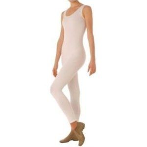 Bal Togs 1313 White Child's Size Intermediate (6X-7) Cotton Lycra Tank Unitard